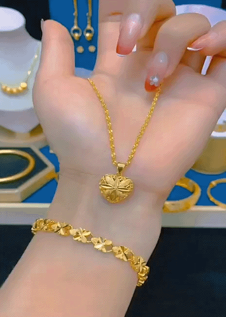 Heart Shaped Memorial Necklace – Premium Gold Finish Jewelry for Women