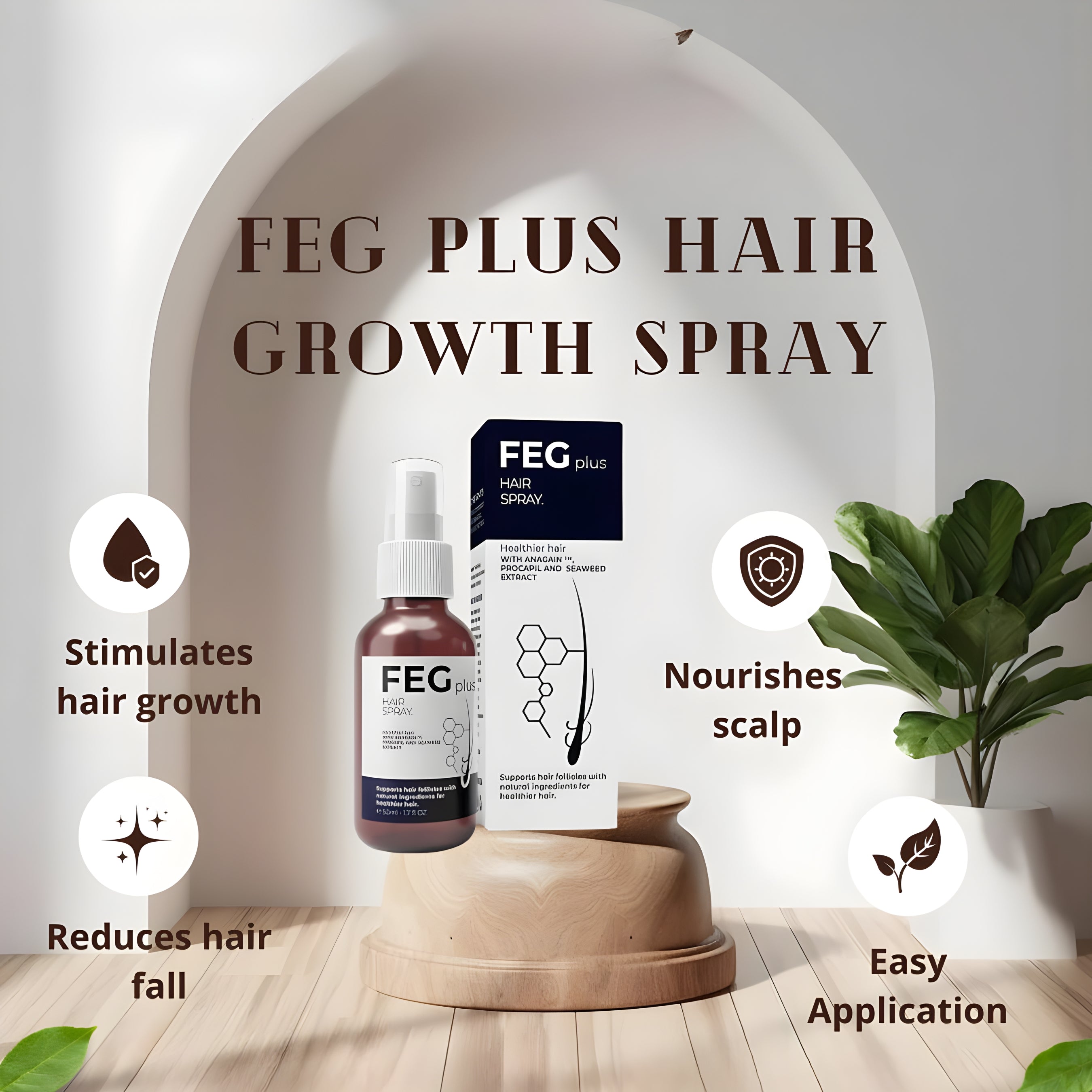 FEG Plus Hair Regrowth Spray – Anti Hair Loss & Patchy Beard Solution