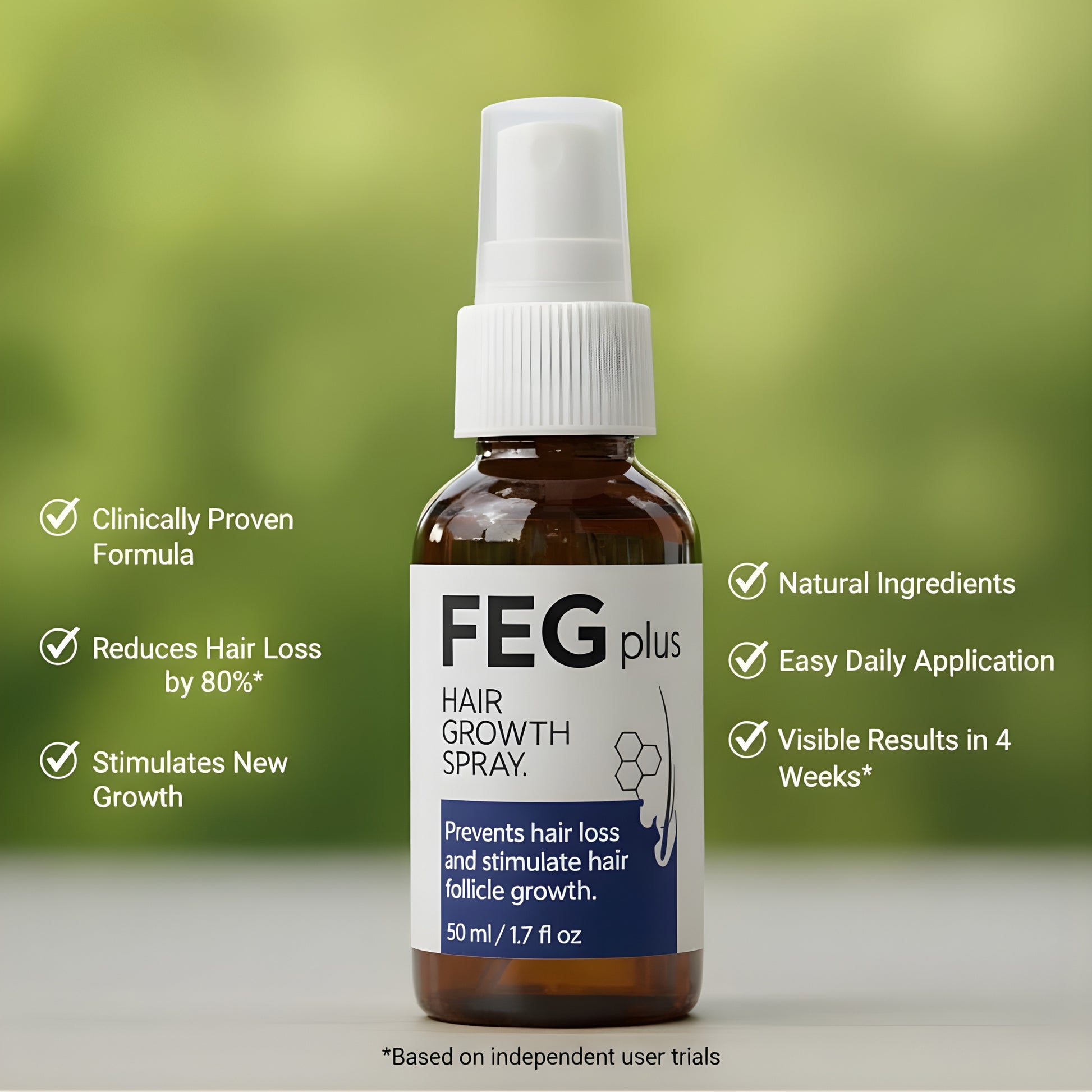 FEG Plus Hair Regrowth Spray – Anti Hair Loss & Patchy Beard Solution