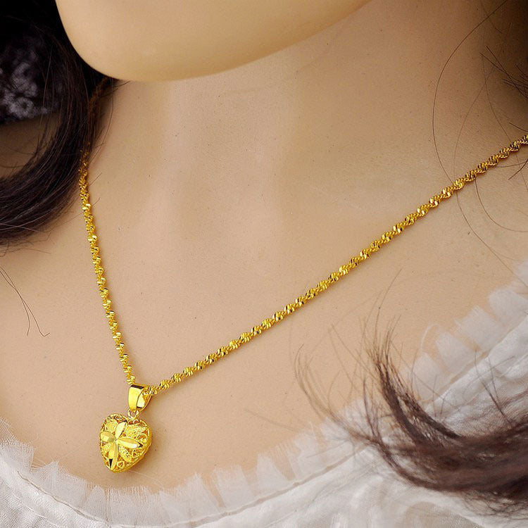 Heart Shaped Memorial Necklace – Premium Gold Finish Jewelry for Women