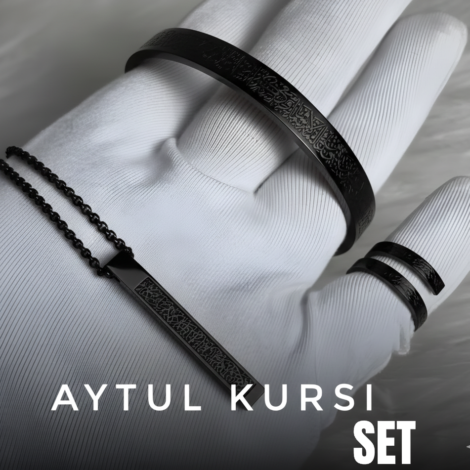 Aytul Kursi Jewelry Set – Bracelet, Bar Necklace & Adjustable Ring