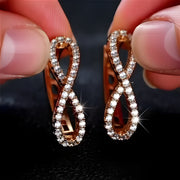 Gold Plated Cubic Earrings – Elegant Infinity Design for Women