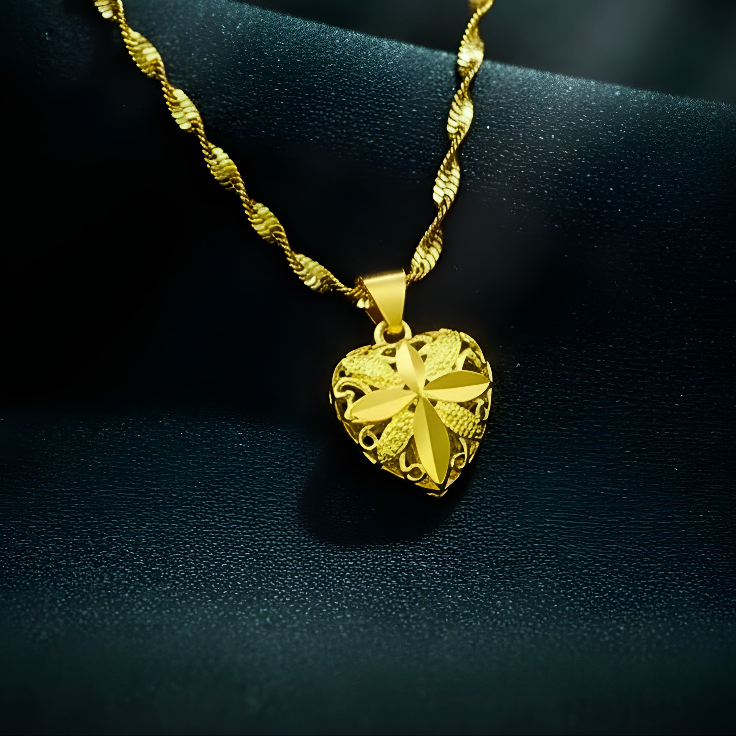 Heart Shaped Memorial Necklace – Premium Gold Finish Jewelry for Women