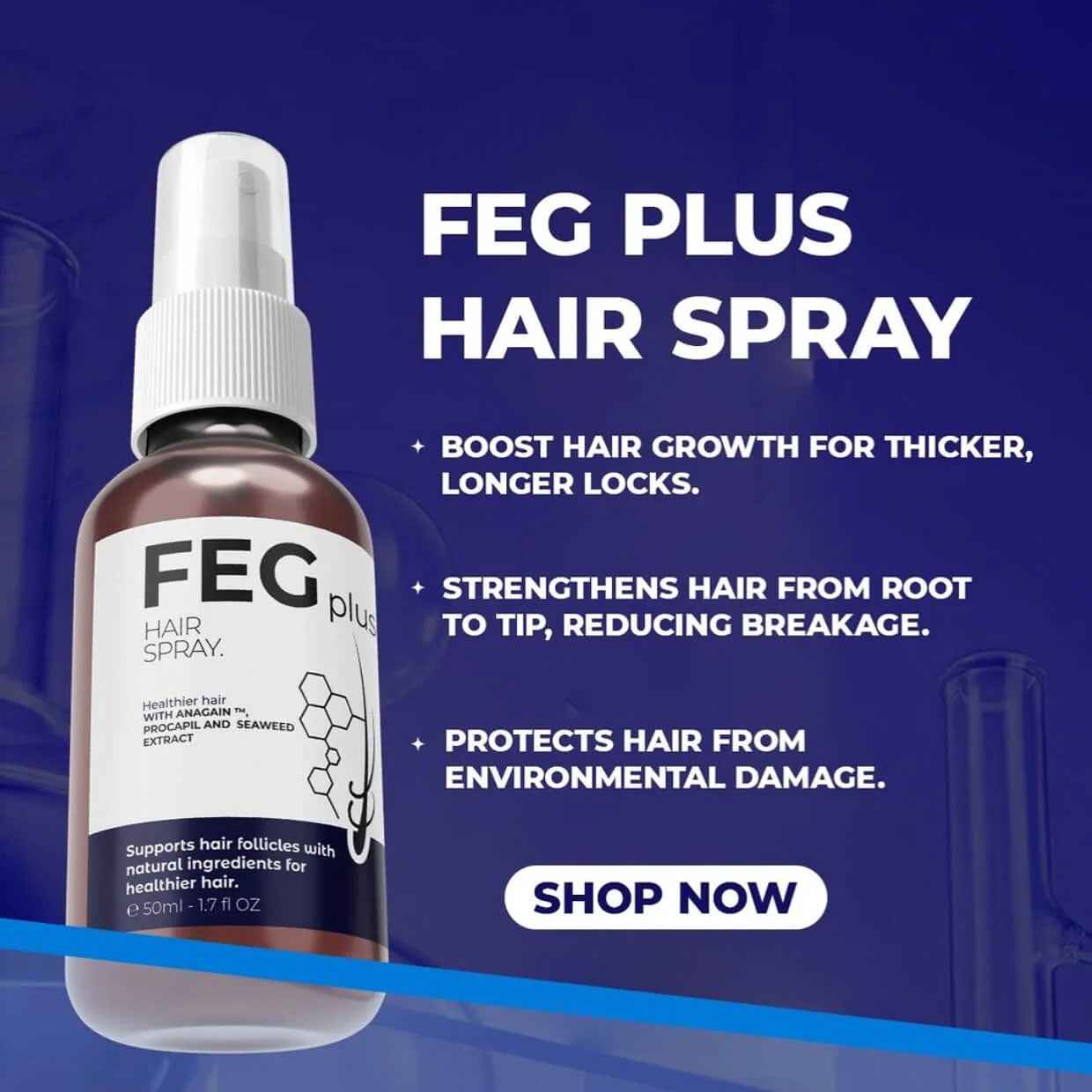FEG Plus Hair Regrowth Spray – Anti Hair Loss & Patchy Beard Solution