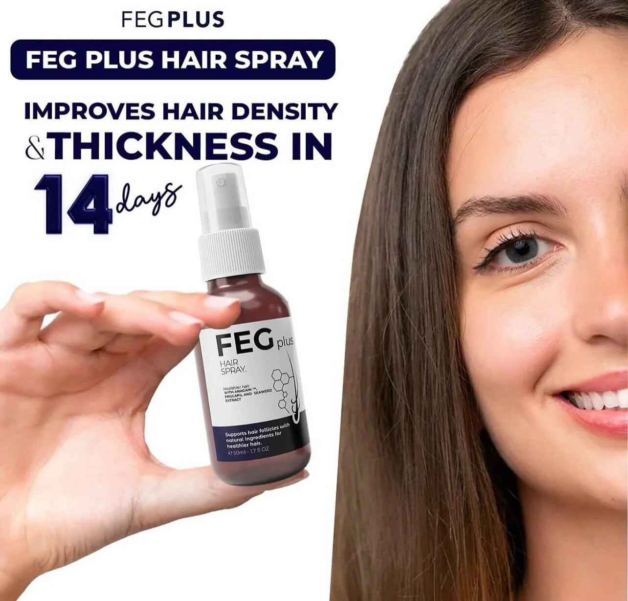 FEG Plus Hair Regrowth Spray – Anti Hair Loss & Patchy Beard Solution