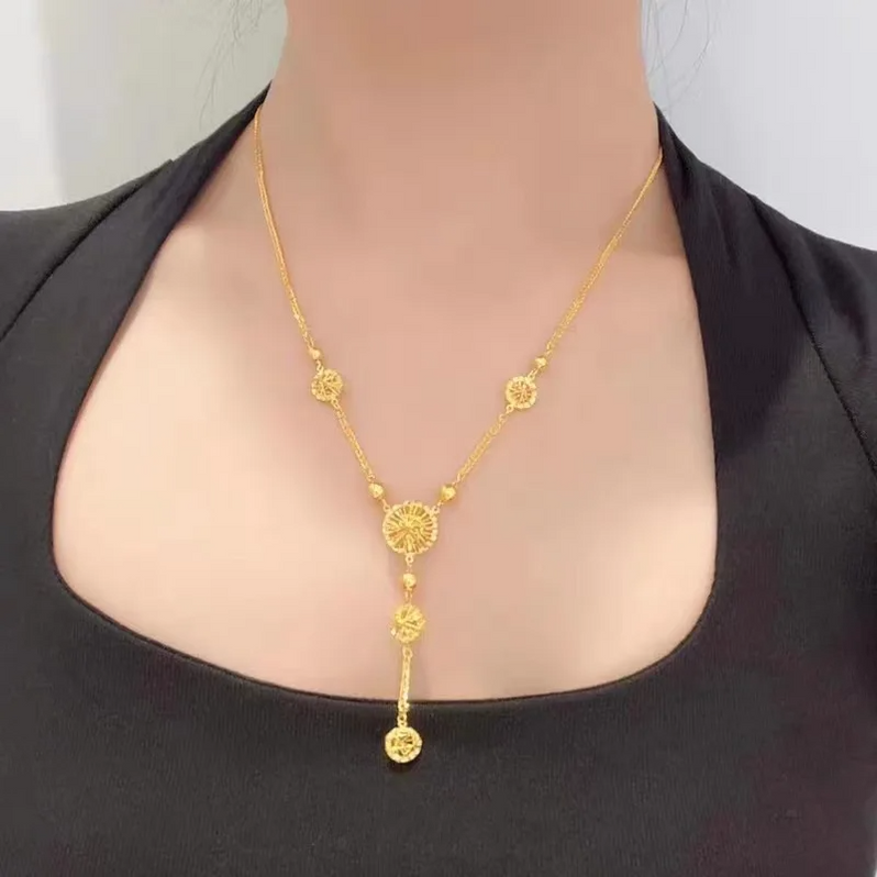 Circle Tassel Gold Necklace – Premium Gold-Plated Stylish Jewelry for Women