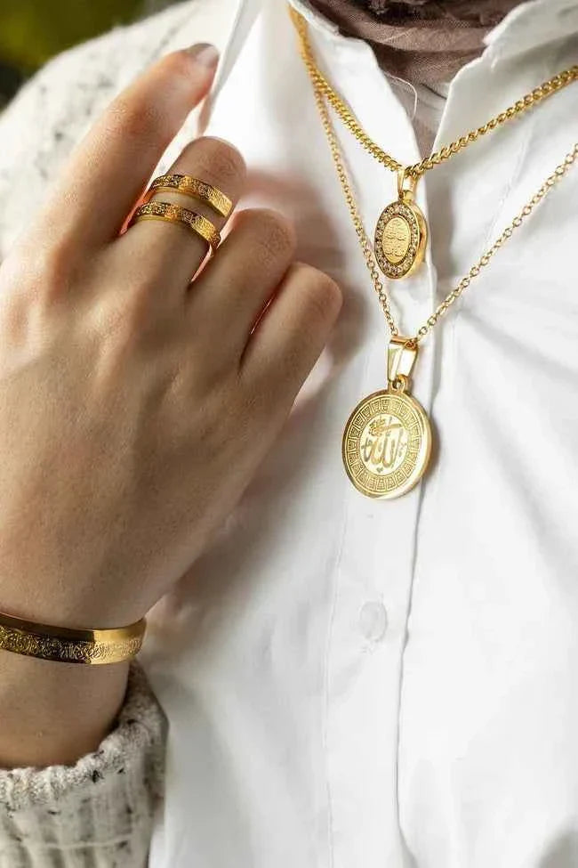 Ayatul Kursi Ring | 18K Gold Plated & Silver | Islamic Protection Jewelry
